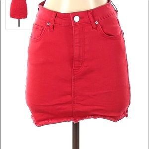 Fashion Nova Red Jean Skirt🌹